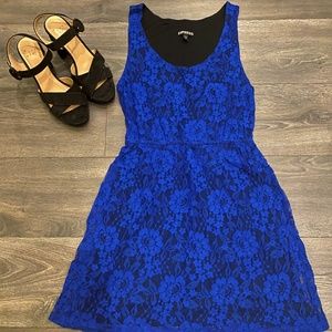 Express Blue Lace Tank Dress